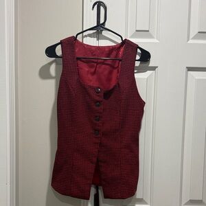 SHEIN Red Checkered Vest